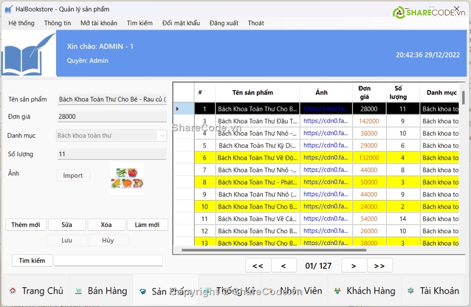 Quản lý bán sách C Sharp,Quản lý bán sách WindowForm,Quản lý bán hàng C Sharp,Quản lý bán hàng WindowForm,Source Code quản lý bán hàng,Phần mềm quản lý bán hàng C Window